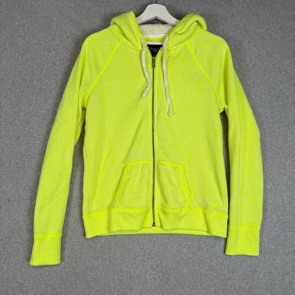 American Eagle Outfitters Women's Size XL Yellow Full Zip Up Jacket Coat Hooded